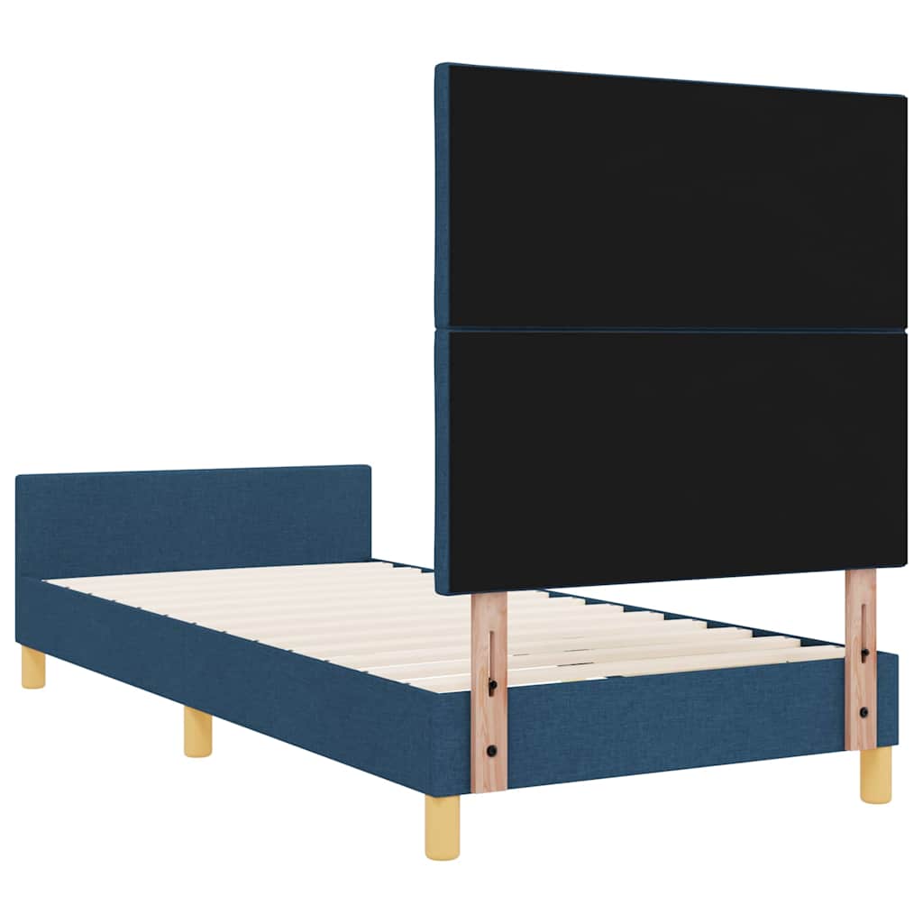 Krevetna konstrukcija s uzglavljem Plava 100 x 200 cm tkanina