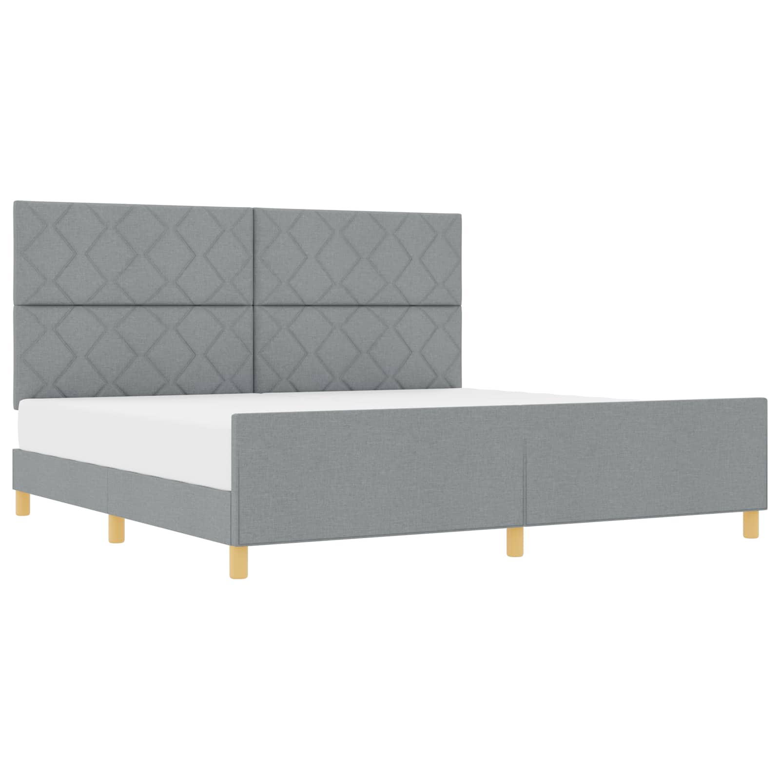 Krevetna konstrukcija Svjetlosiva 200 x 200 cm tkanina