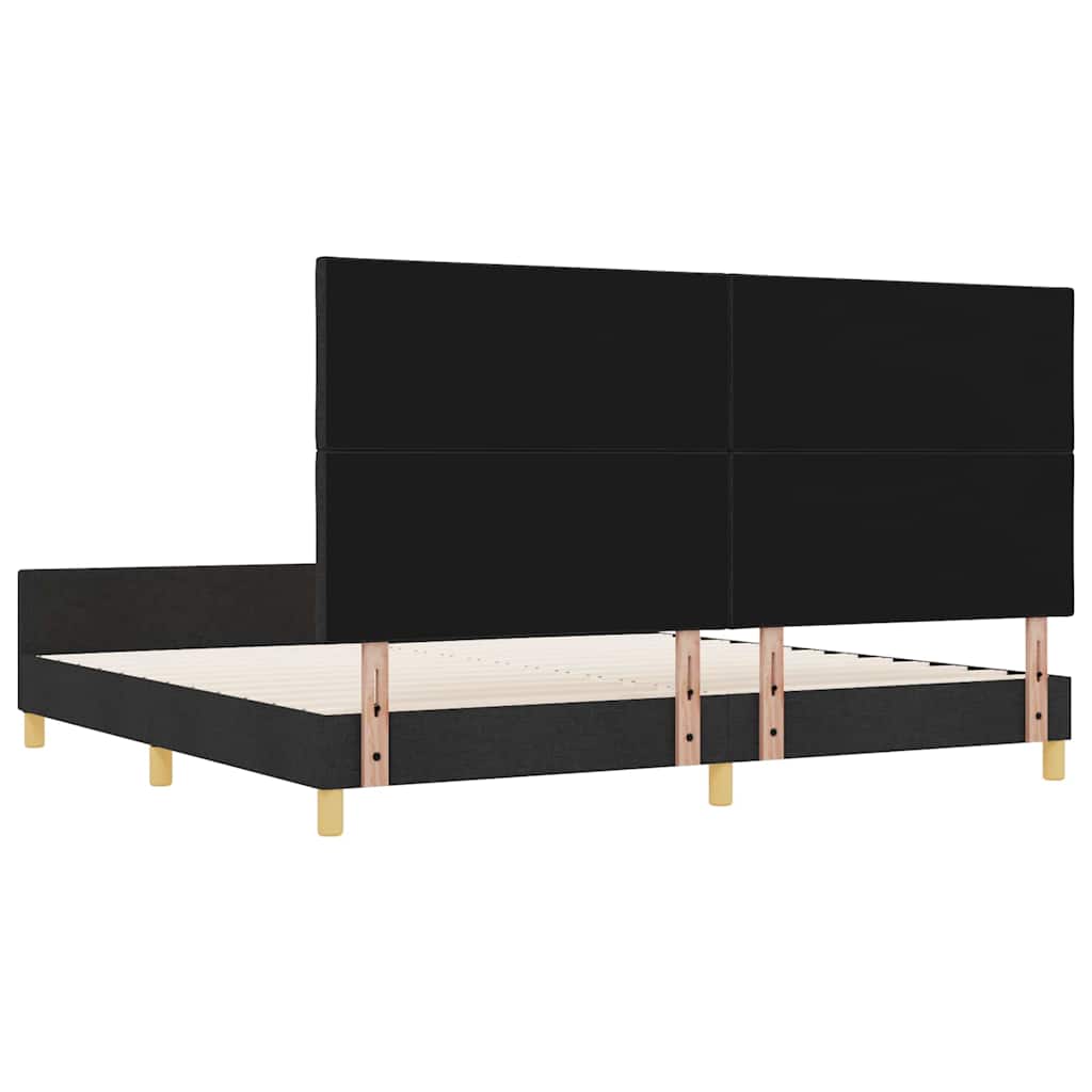Krevetna konstrukcija s uzglavljem Crna 200 x 200 cm tkanina