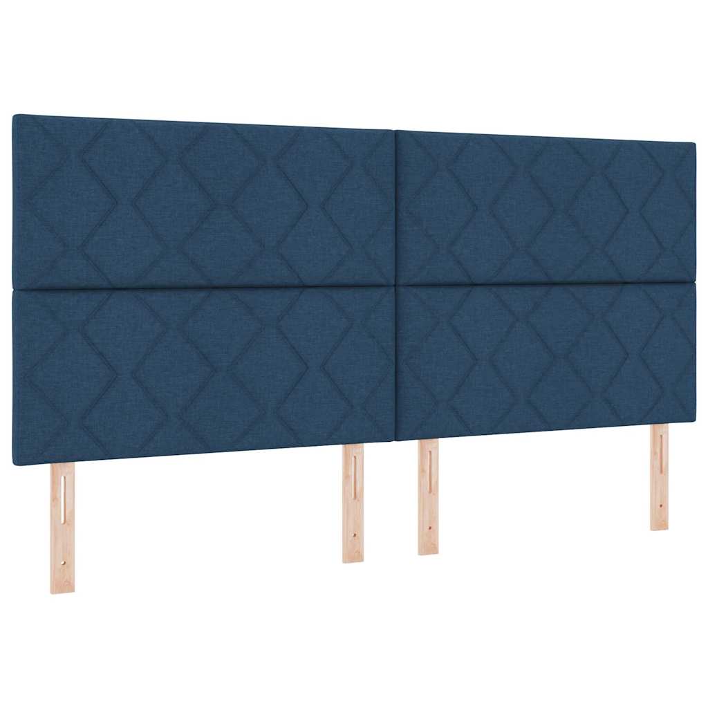 Krevetna konstrukcija s uzglavljem Plava 200 x 200 cm tkanina