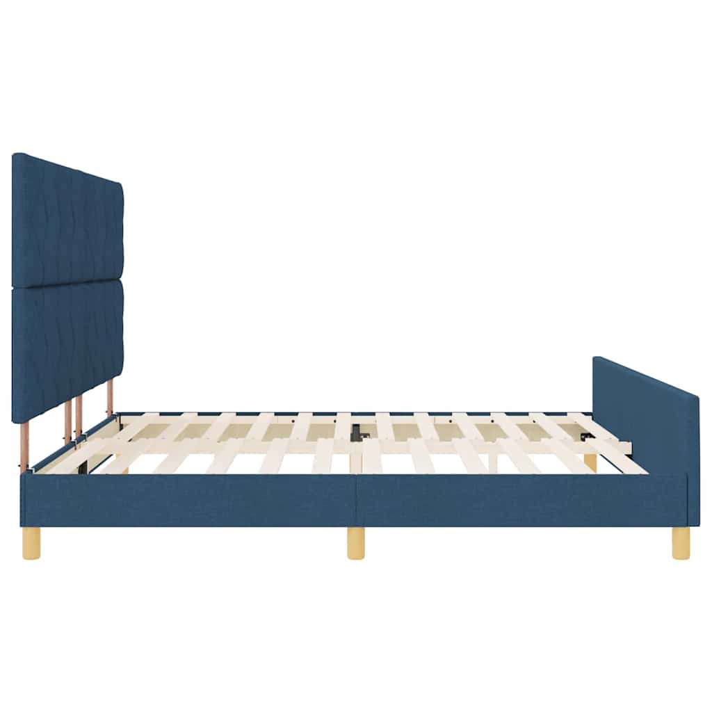 Krevetna konstrukcija s uzglavljem Plava 200 x 200 cm tkanina