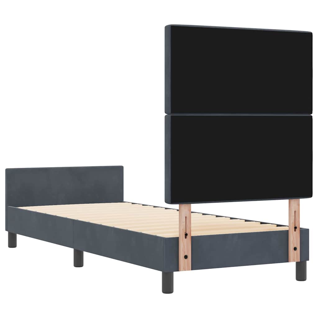 Krevet s opruga kutije Tamno siva 80 x 200 cm Baršun