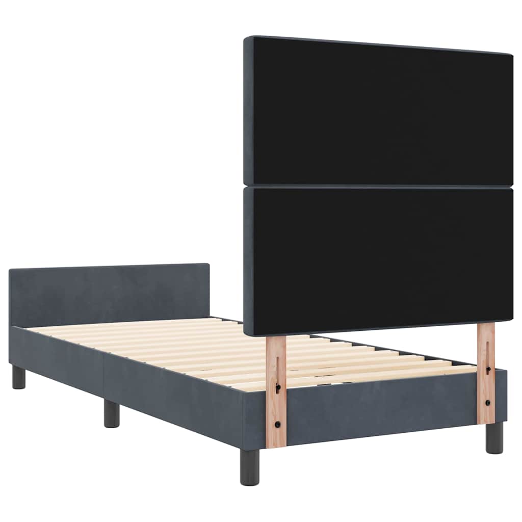 Krevet s opruga kutije Tamno siva 90 x 190 cm Baršun