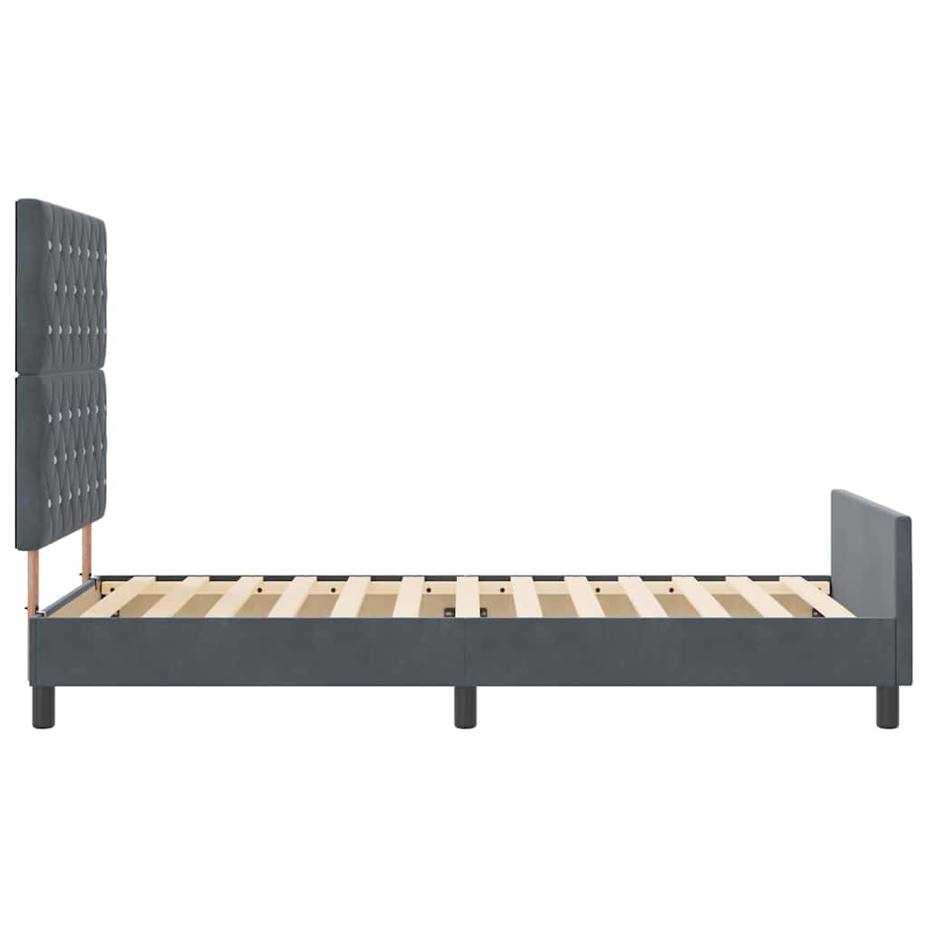 Krevet s opruga kutije Tamno siva 90 x 190 cm Baršun