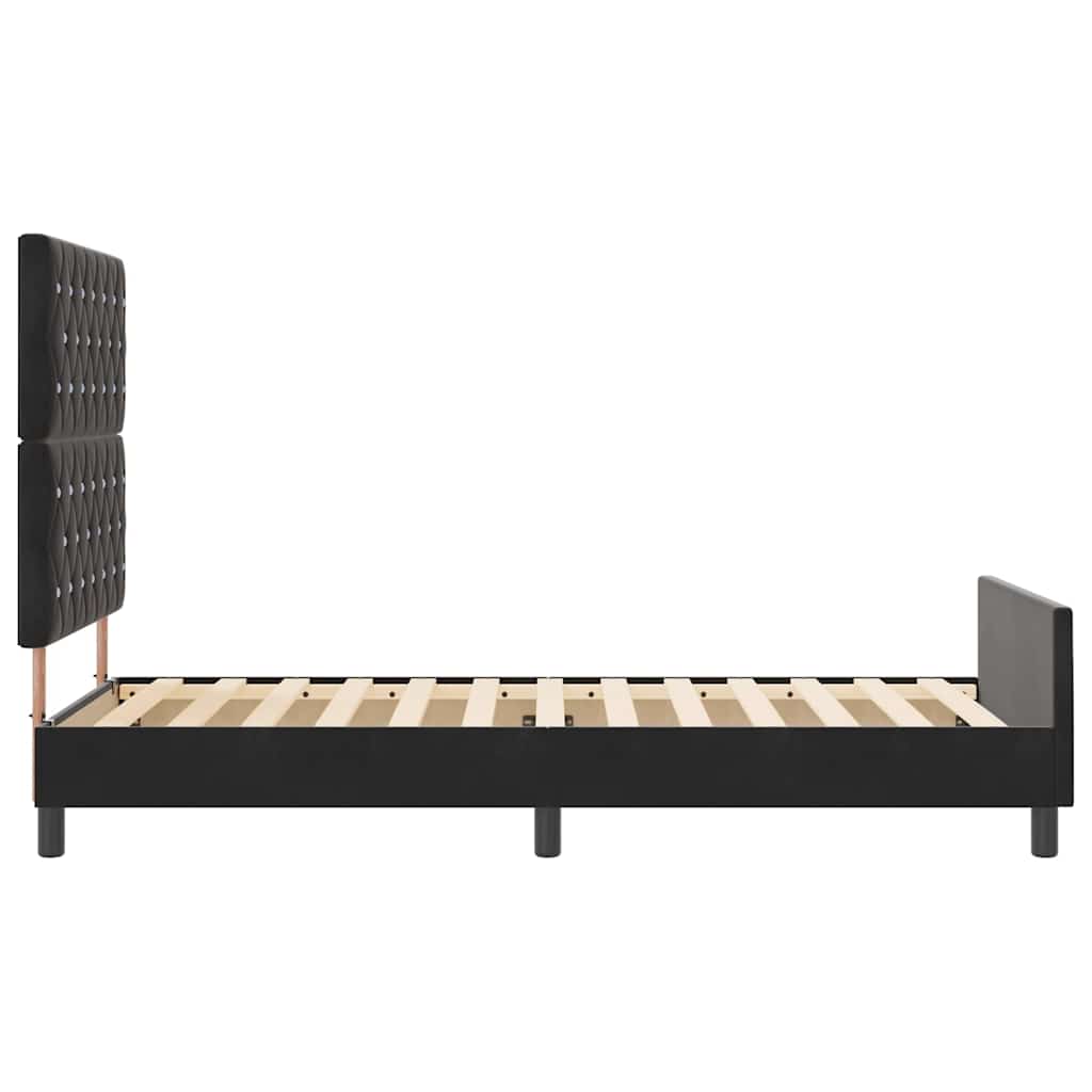 Krevet s opruga kutije s uzglavljem Crna 90 x 200 cm Baršun