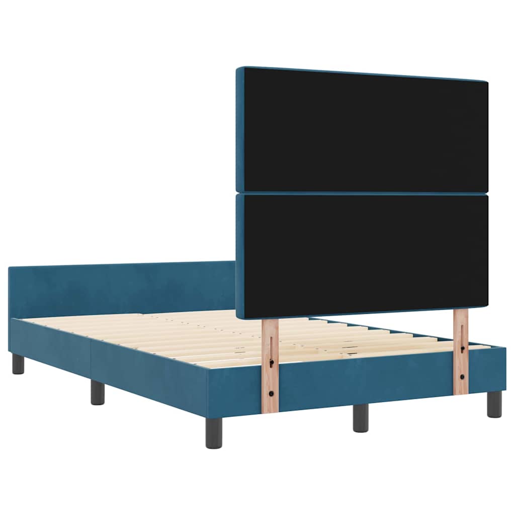 Krevet s opruga kutije Tamno plava 120 x 200 cm Baršun