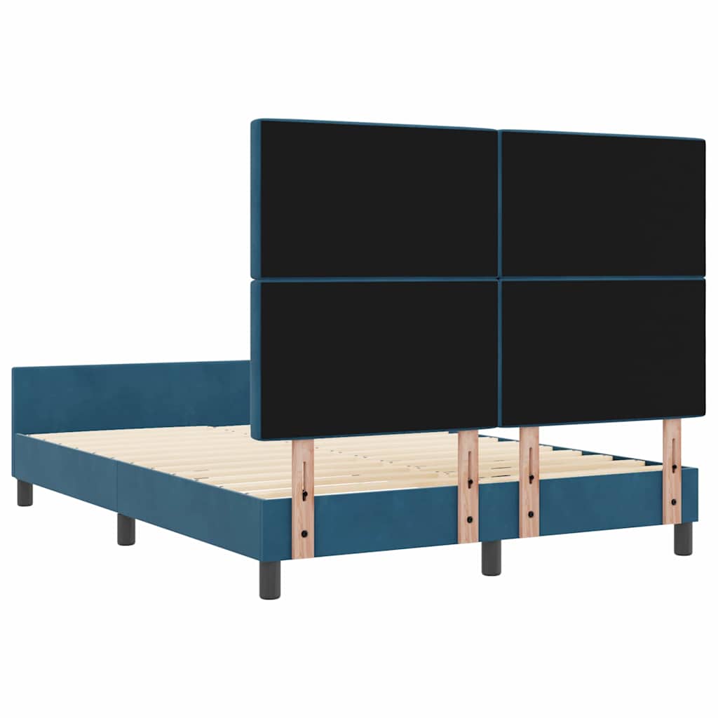 Krevet s opruga kutije Tamno plava 140 x 190 cm Baršun