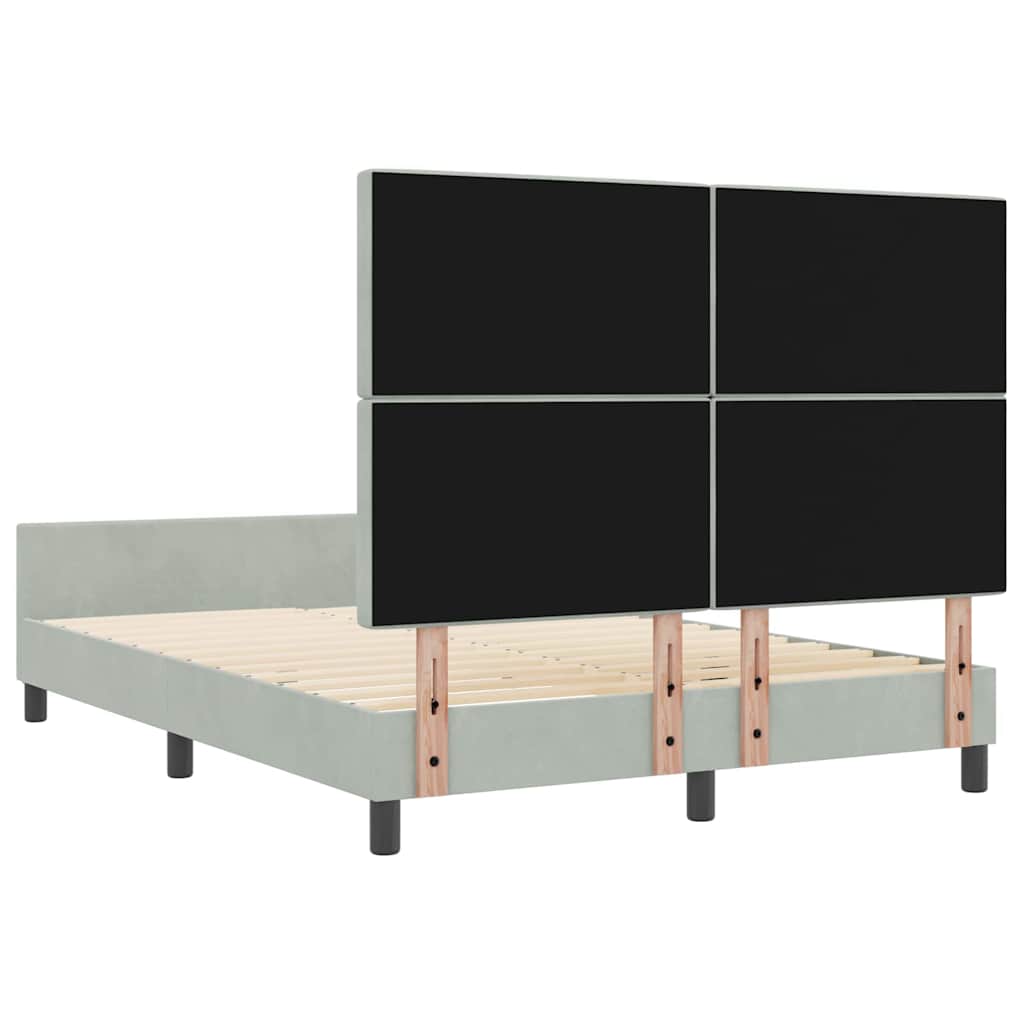 Krevet s opruga kutije Svjetlosiva 140 x 200 cm Baršun