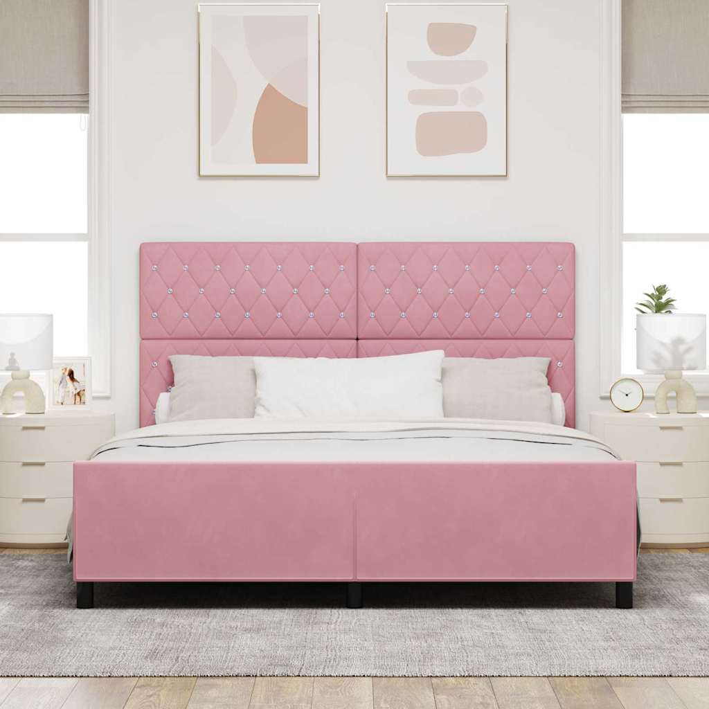Krevet s opruga kutije Ružičasta 180 x 200 cm Baršun