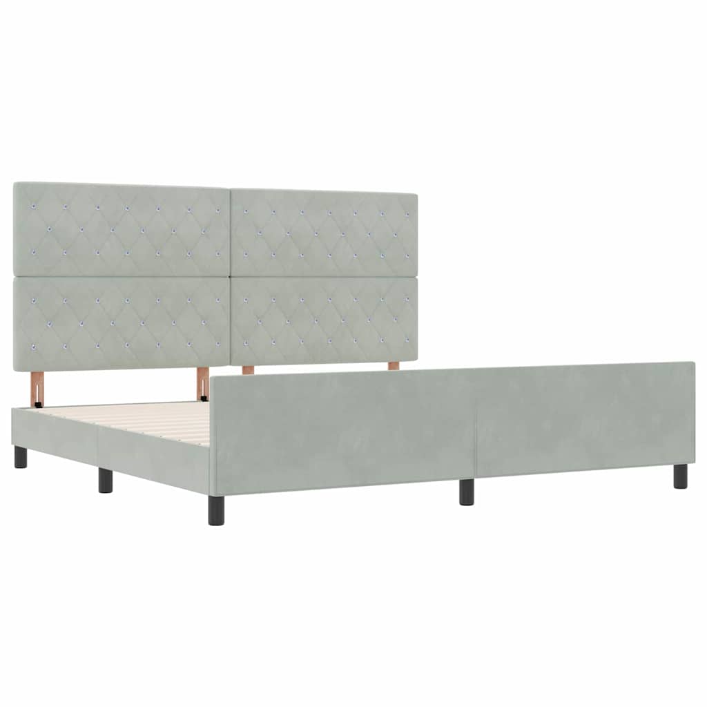 Krevet s opruga kutije Svjetlosiva 200 x 200 cm Baršun