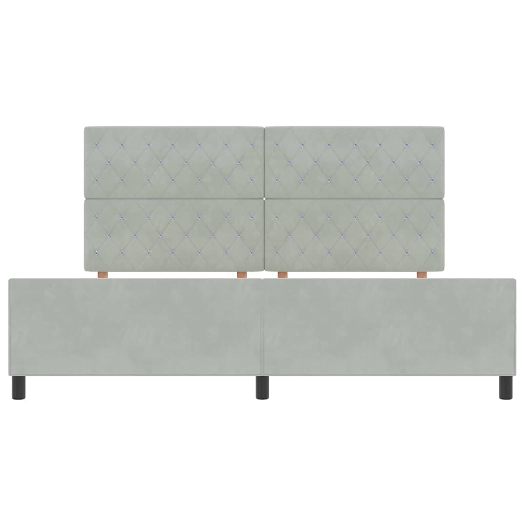 Krevet s opruga kutije Svjetlosiva 200 x 200 cm Baršun