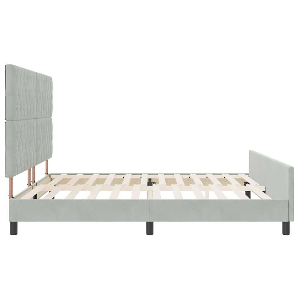 Krevet s opruga kutije Svjetlosiva 200 x 200 cm Baršun