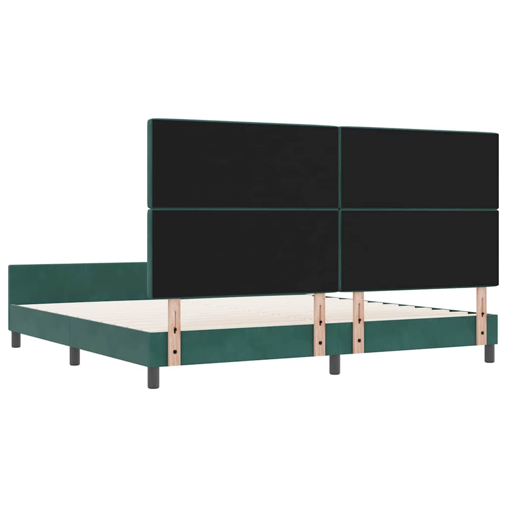 Krevet s opruga kutije Tamnozelena 200 x 200 cm Baršun