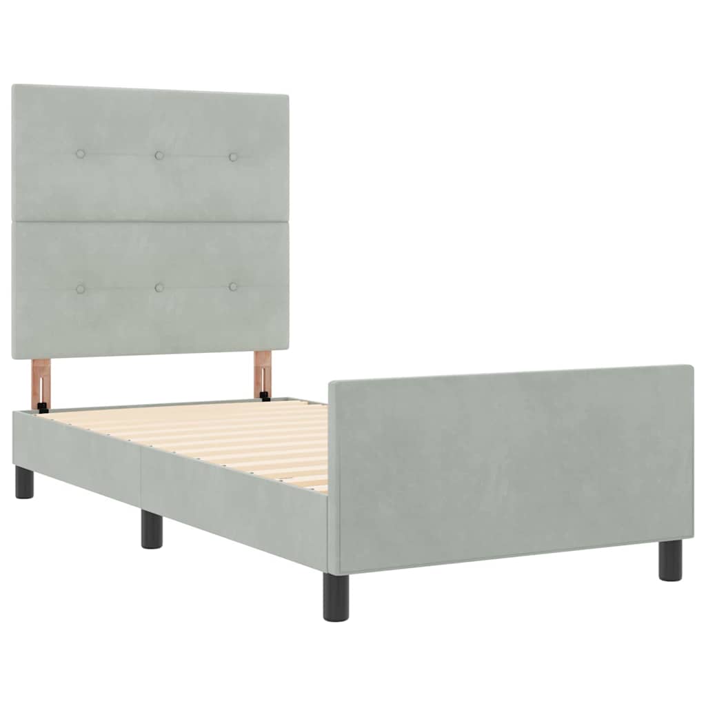 Krevet s opruga kutije Svjetlosiva 80 x 200 cm Baršun