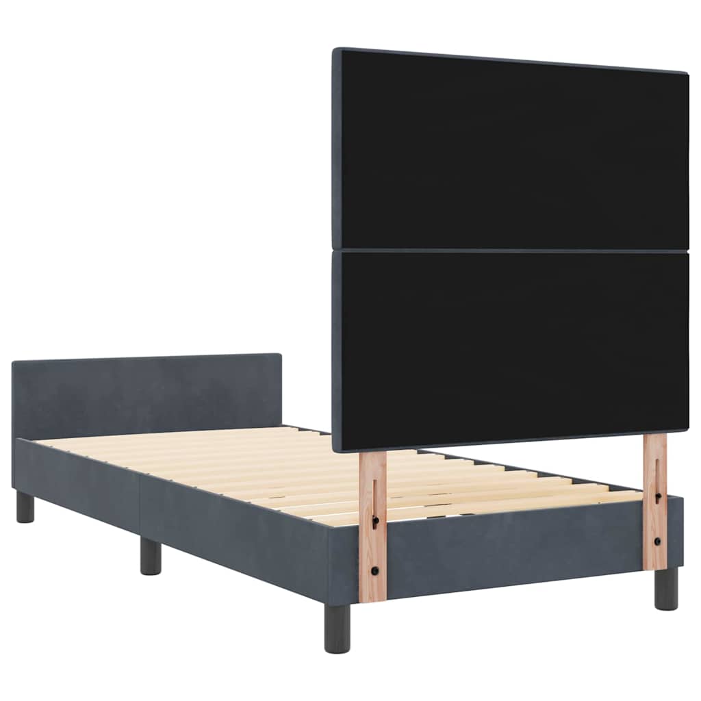 Krevet s opruga kutije Tamno siva 80 x 200 cm Baršun