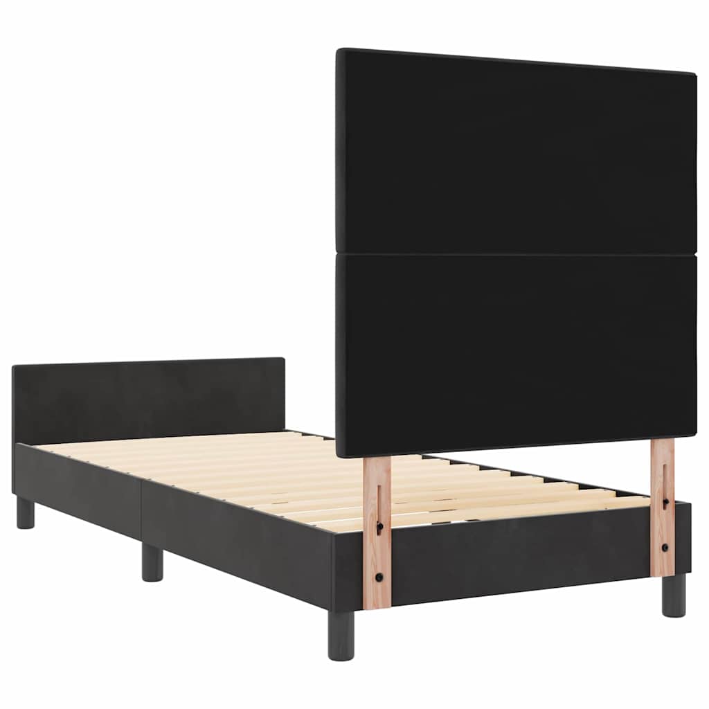 Krevet s opruga kutije s uzglavljem Crna 80 x 200 cm Baršun