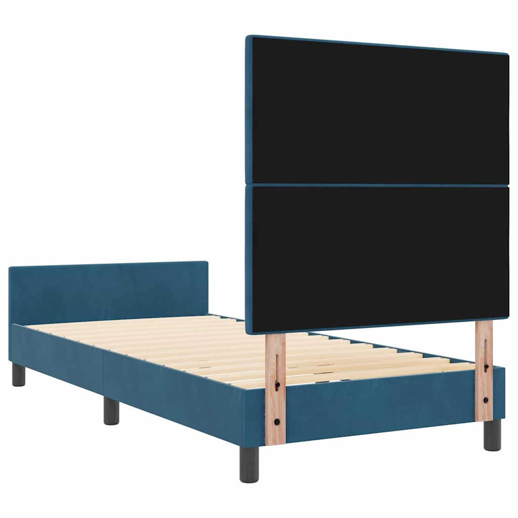 Krevet s opruga kutije Tamno plava 80 x 200 cm Baršun