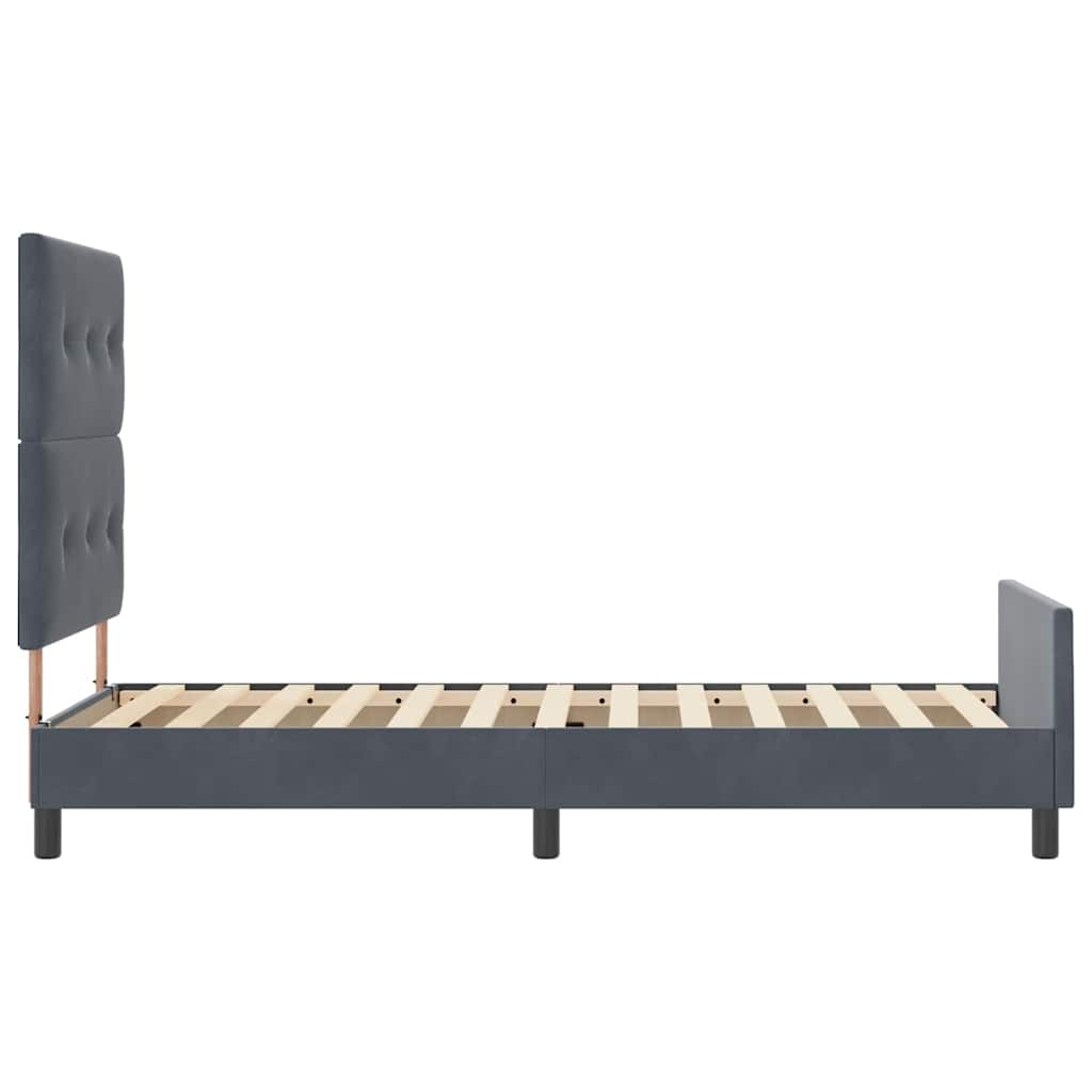 Krevet s opruga kutije Tamno siva 90 x 190 cm Baršun