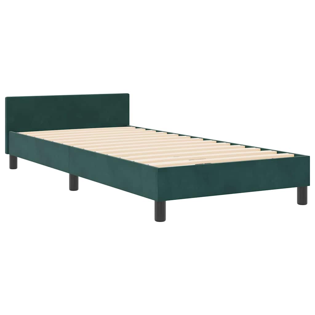 Krevet s opruga kutije Tamnozelena 90 x 190 cm Baršun