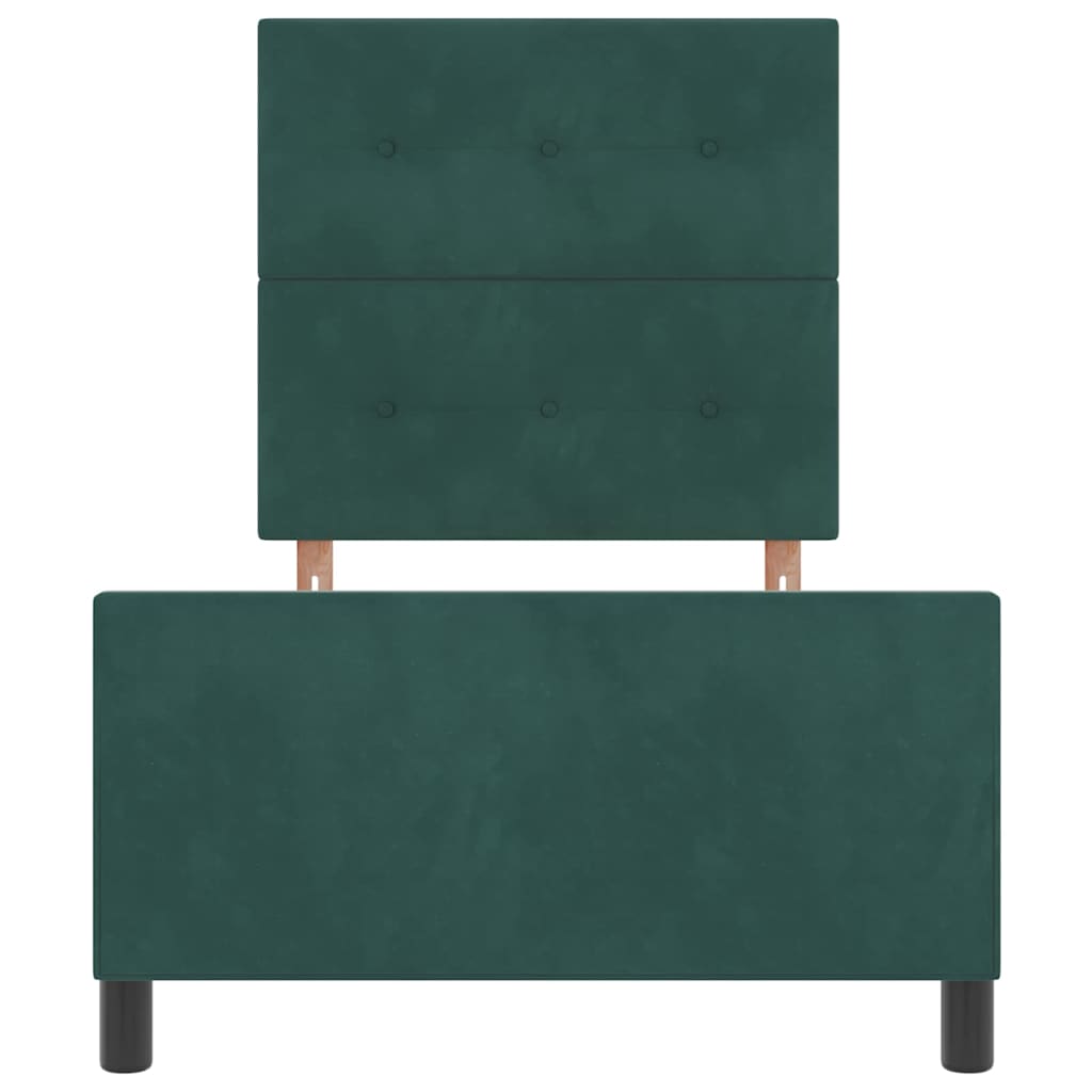Krevet s opruga kutije Tamnozelena 90 x 190 cm Baršun