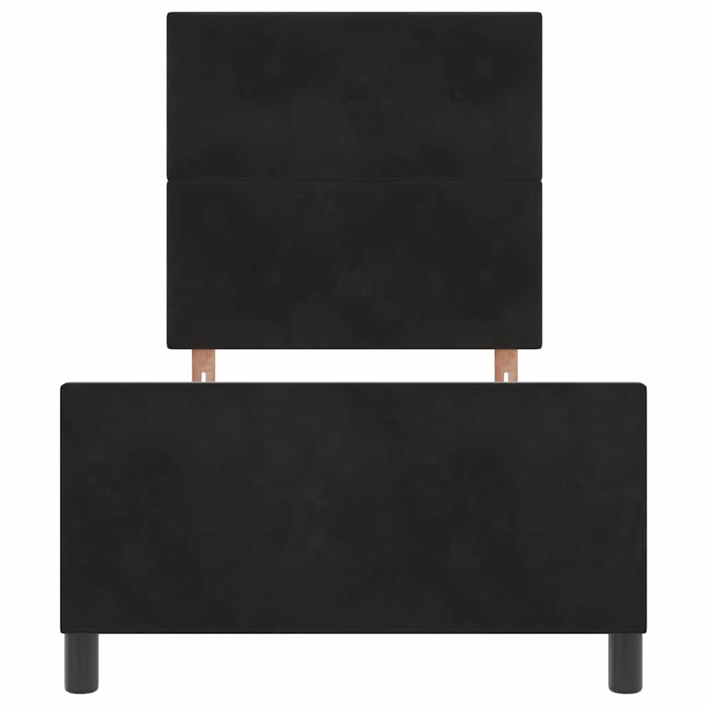 Krevet s opruga kutije s uzglavljem Crna 90 x 200 cm Baršun