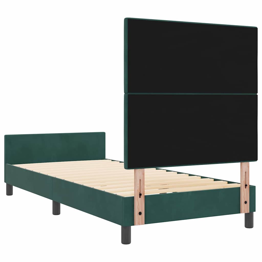 Krevet s opruga kutije Tamnozelena 100 x 200 cm Baršun