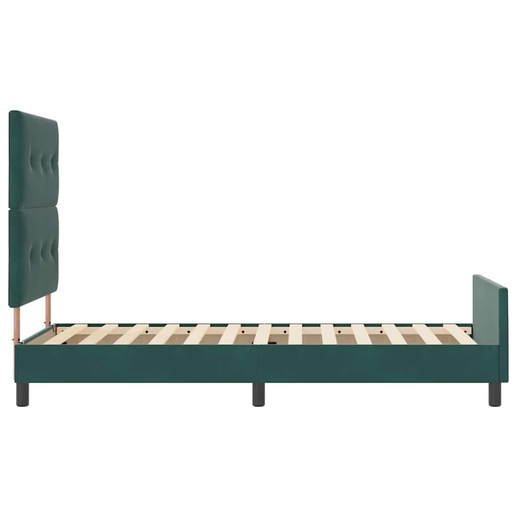 Krevet s opruga kutije Tamnozelena 100 x 200 cm Baršun