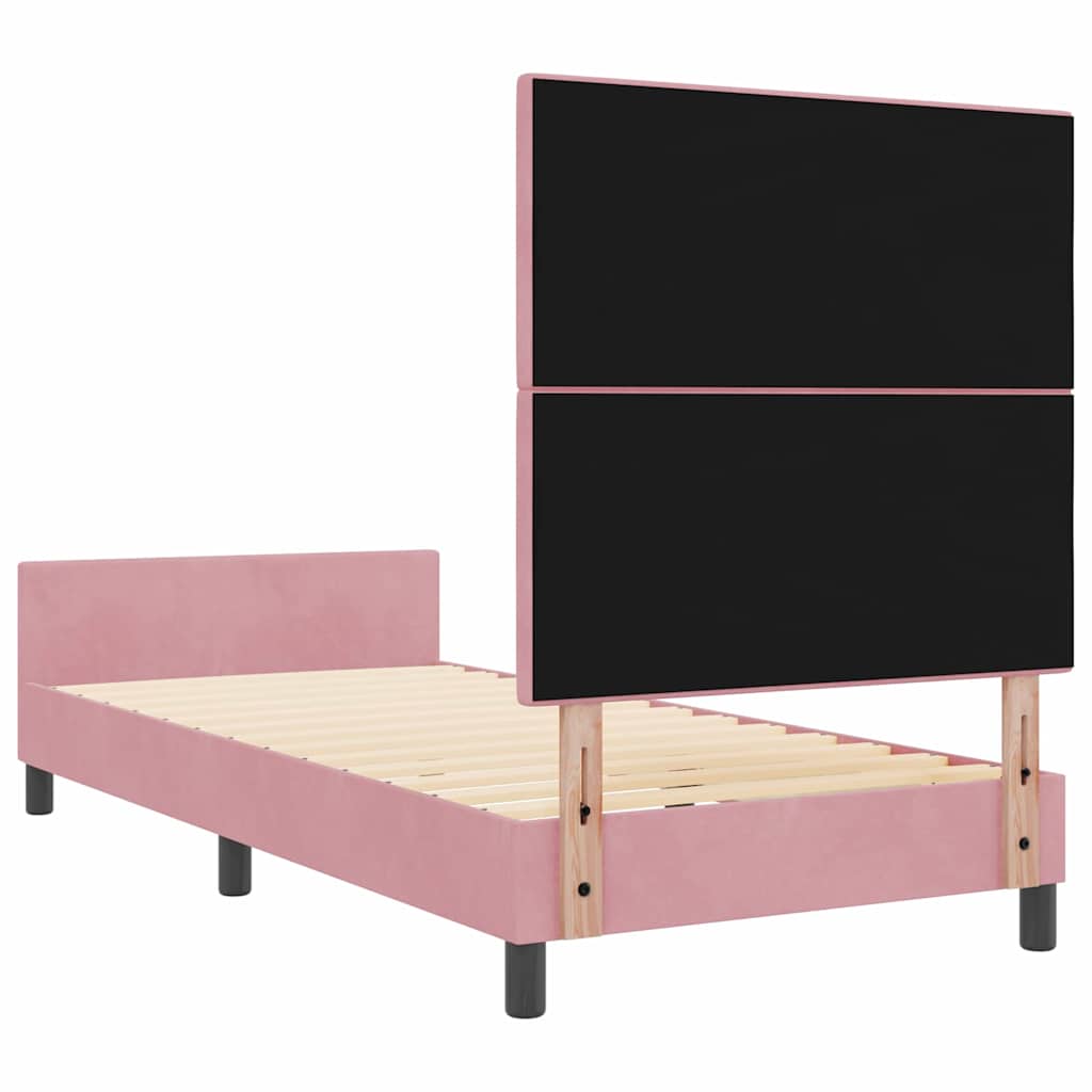 Krevet s opruga kutije Ružičasta 100 x 200 cm Baršun