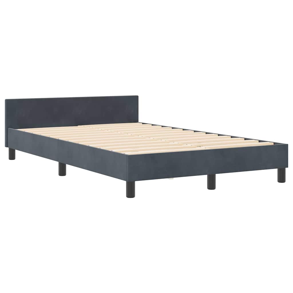 Krevet s opruga kutije Tamno siva 120 x 190 cm Baršun