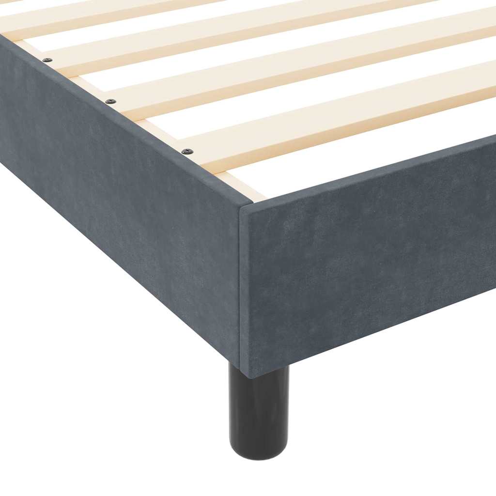 Krevet s opruga kutije Tamno siva 120 x 200 cm Baršun