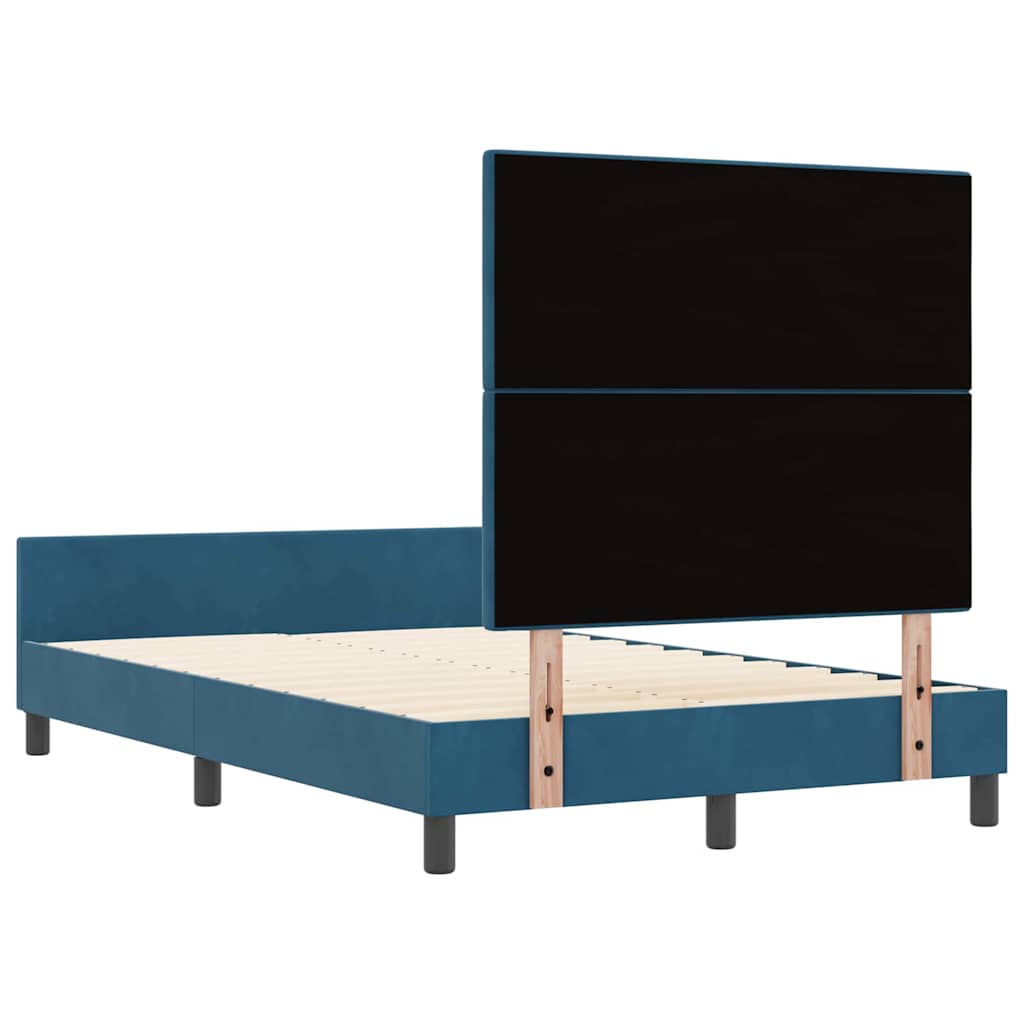 Krevet s opruga kutije Tamno plava 120 x 200 cm Baršun