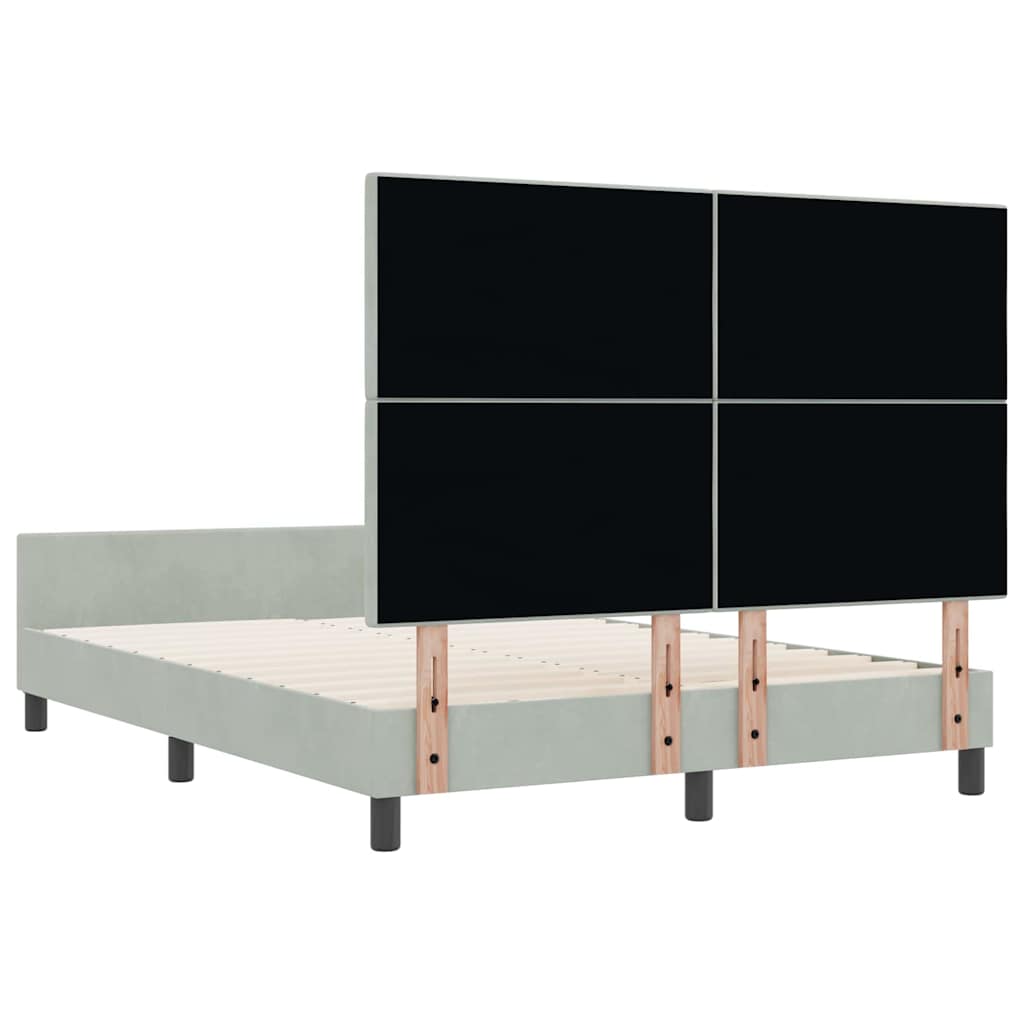 Krevet s opruga kutije Svjetlosiva 140 x 190 cm Baršun
