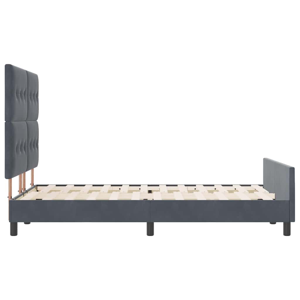 Krevet s opruga kutije Tamno siva 140 x 190 cm Baršun
