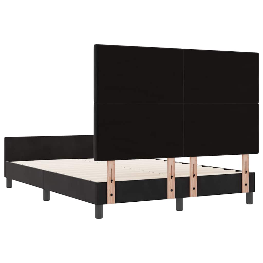 Krevet s opruga kutije s uzglavljem Crna 140 x 190 cm Baršun