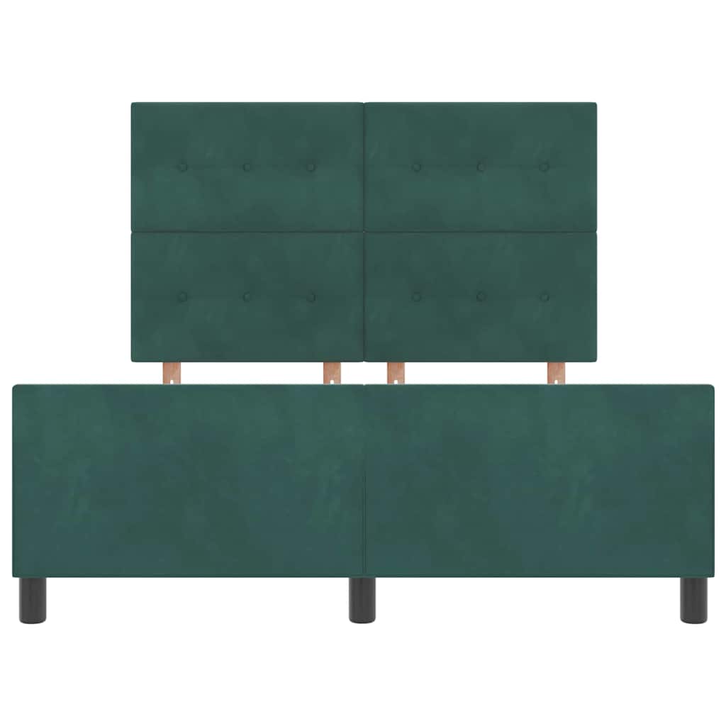 Krevet s opruga kutije Tamnozelena 140 x 190 cm Baršun