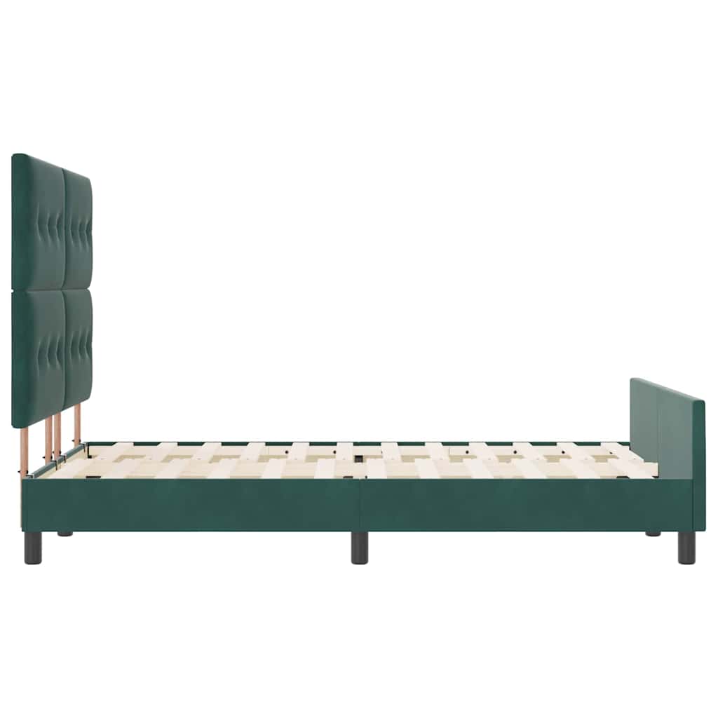 Krevet s opruga kutije Tamnozelena 140 x 190 cm Baršun