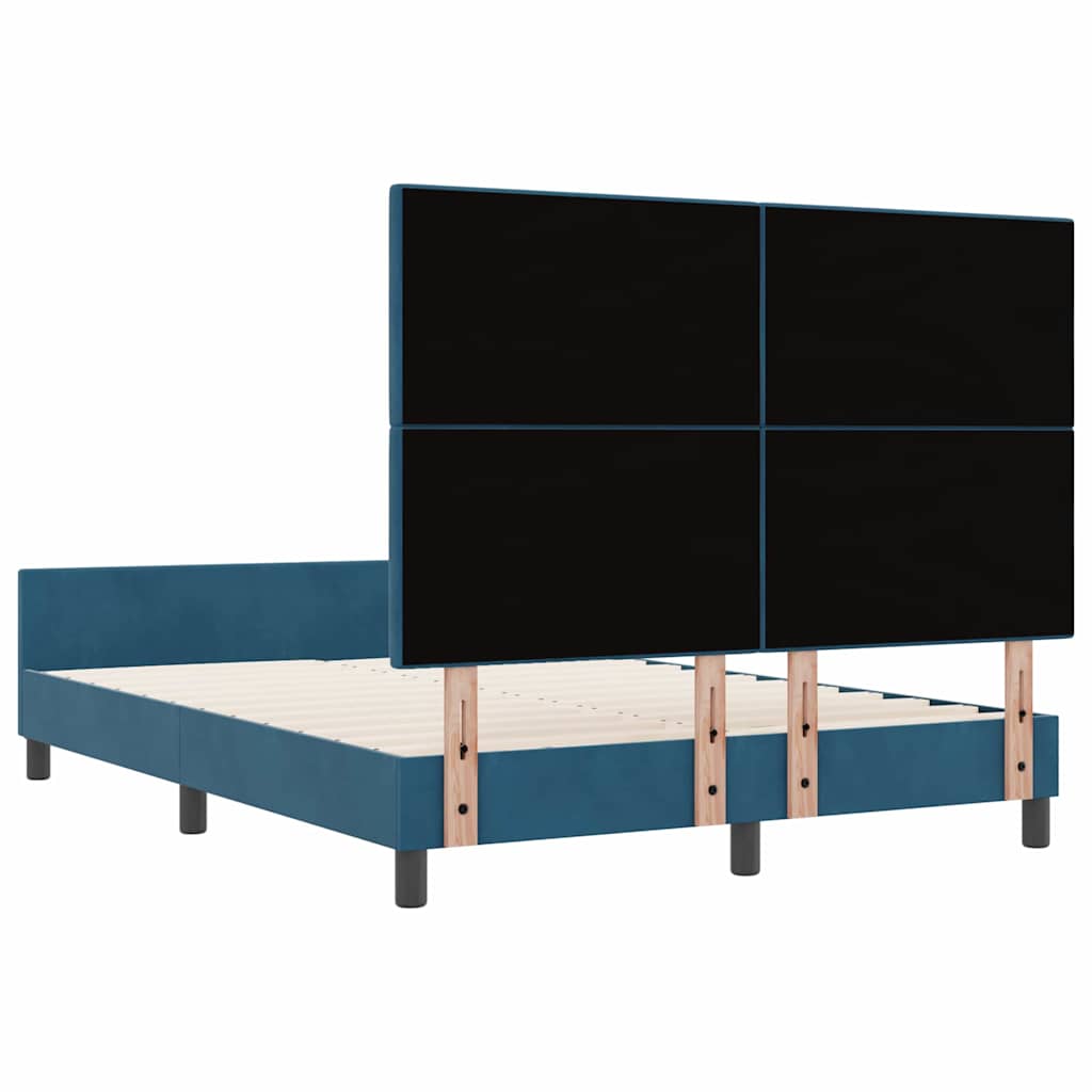 Krevet s opruga kutije Tamno plava 140 x 190 cm Baršun