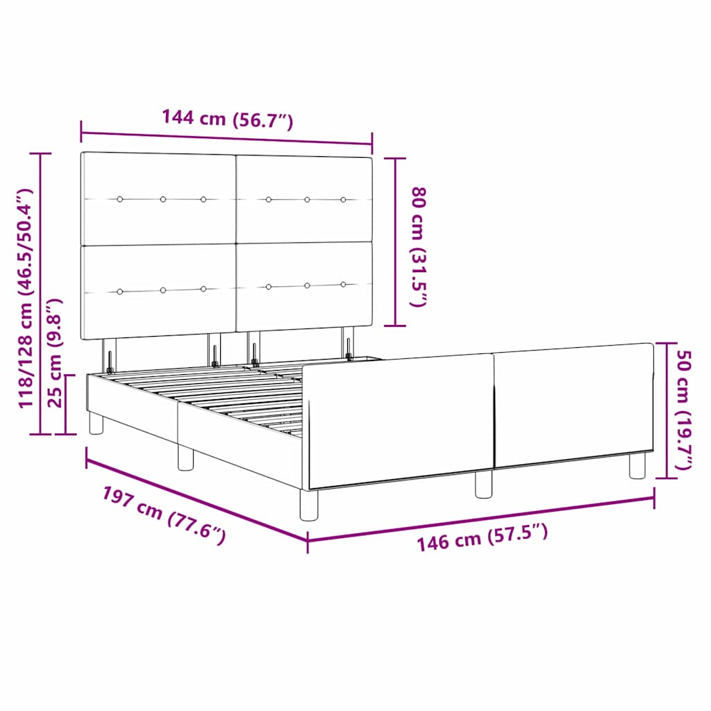 Krevet s opruga kutije Tamno plava 140 x 190 cm Baršun