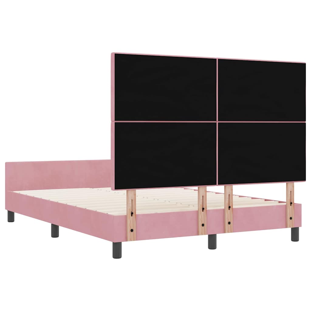 Krevet s opruga kutije Ružičasta 160 x 200 cm Baršun
