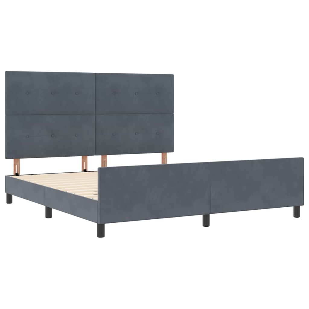 Krevet s opruga kutije Tamno siva 180 x 200 cm Baršun