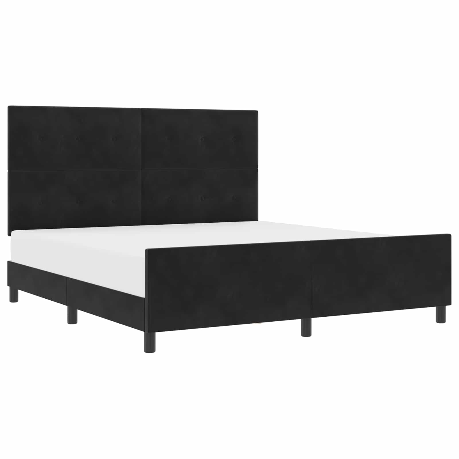Krevet s opruga kutije s uzglavljem Crna 180 x 200 cm Baršun