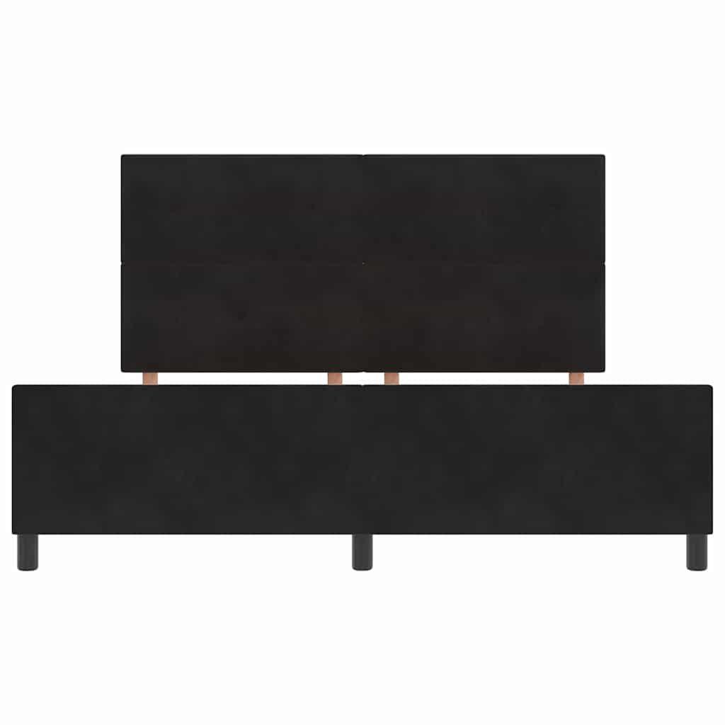 Krevet s opruga kutije s uzglavljem Crna 180 x 200 cm Baršun