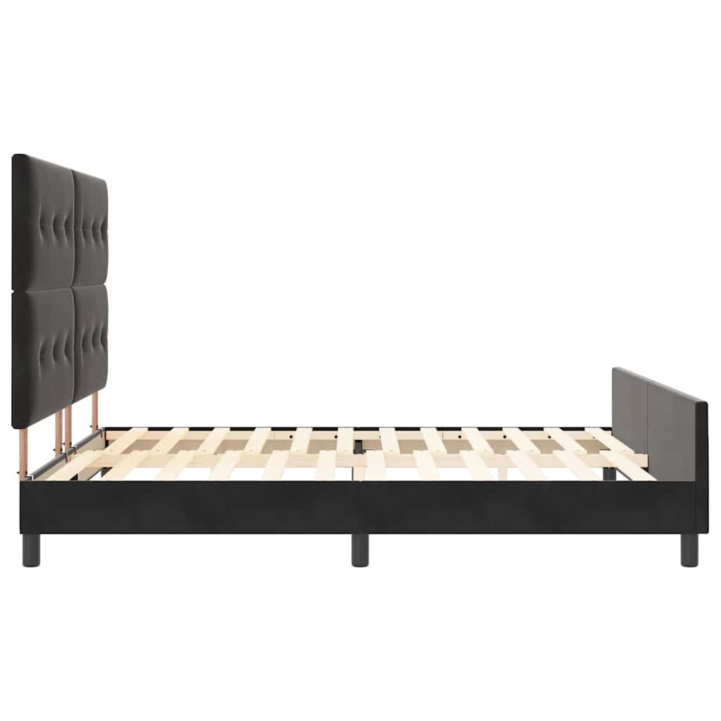 Krevet s opruga kutije s uzglavljem Crna 180 x 200 cm Baršun