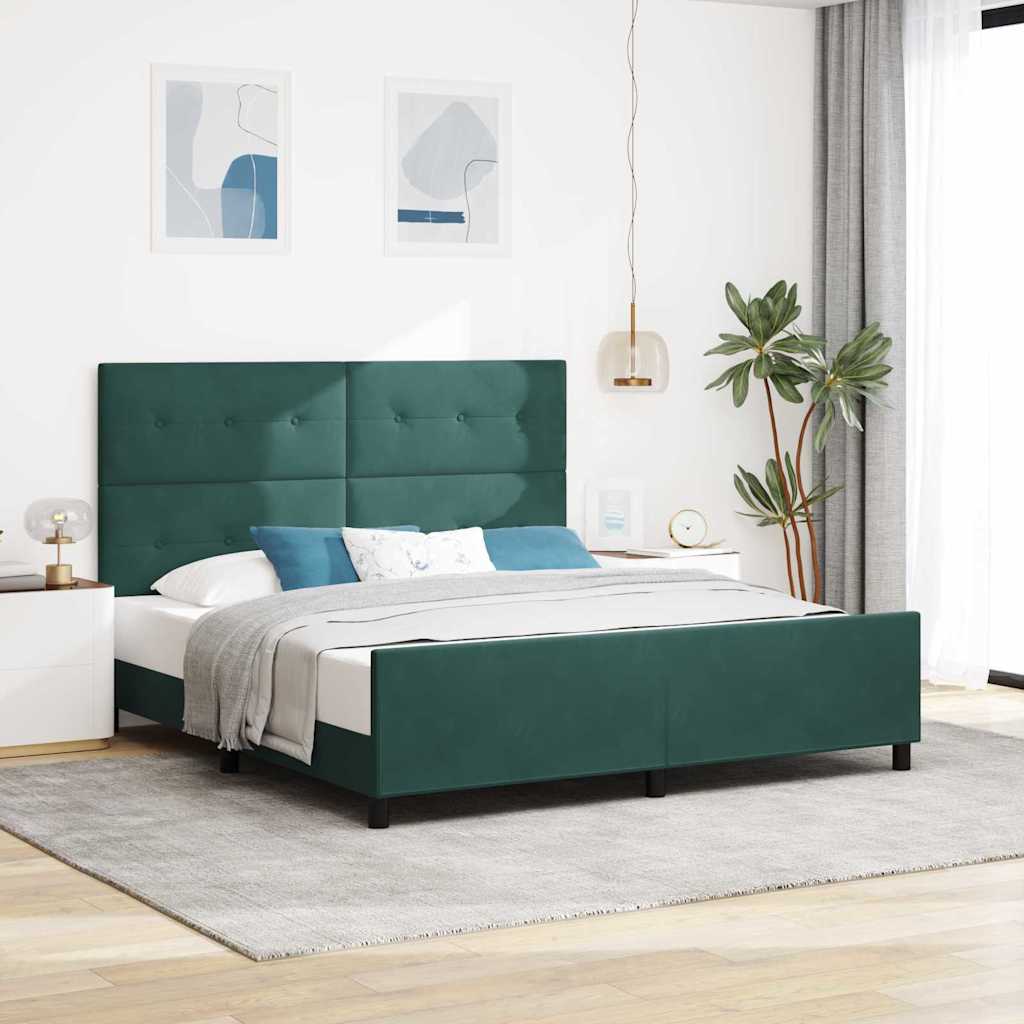 Krevet s opruga kutije Tamnozelena 180 x 200 cm Baršun