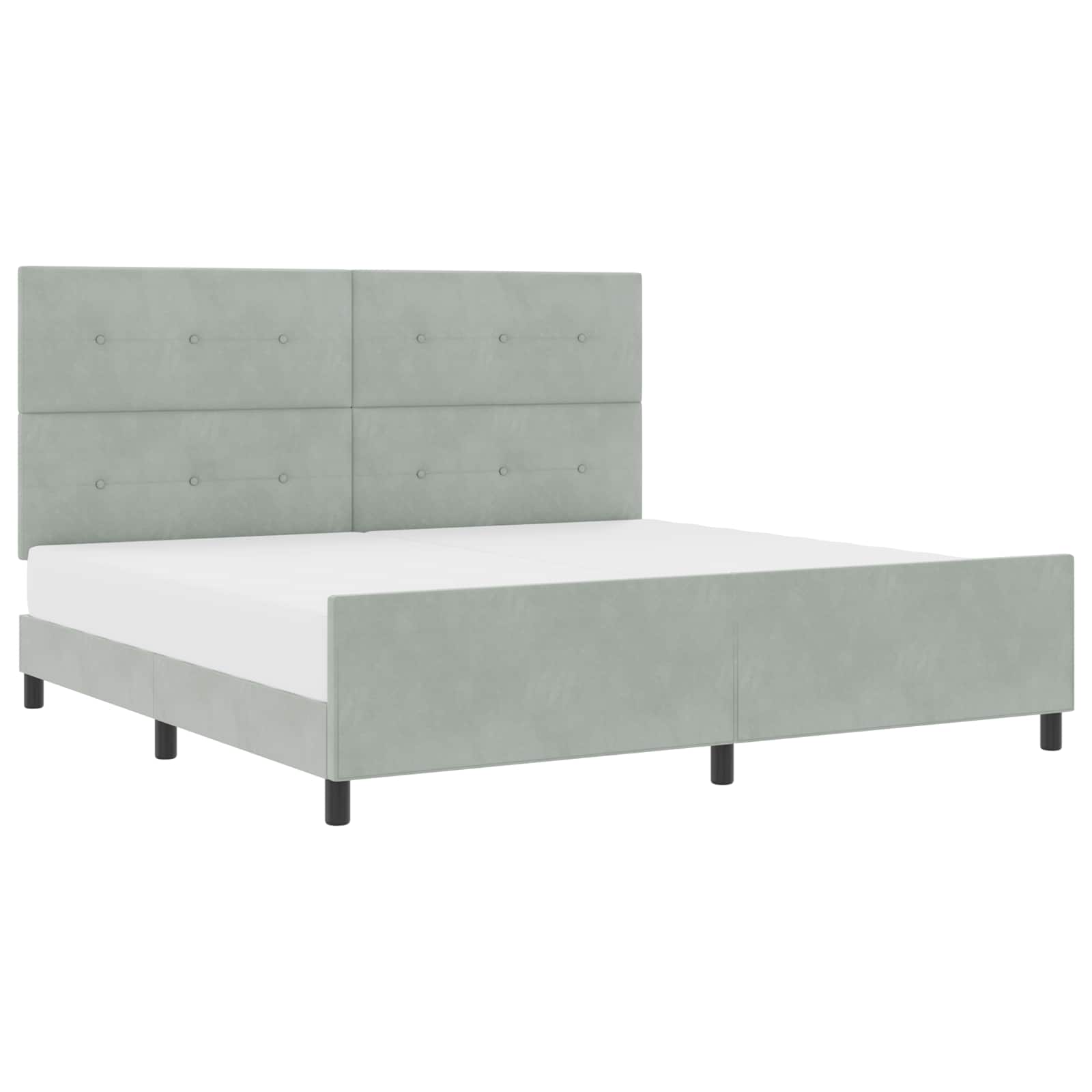 Krevet s opruga kutije Svjetlosiva 200 x 200 cm Baršun