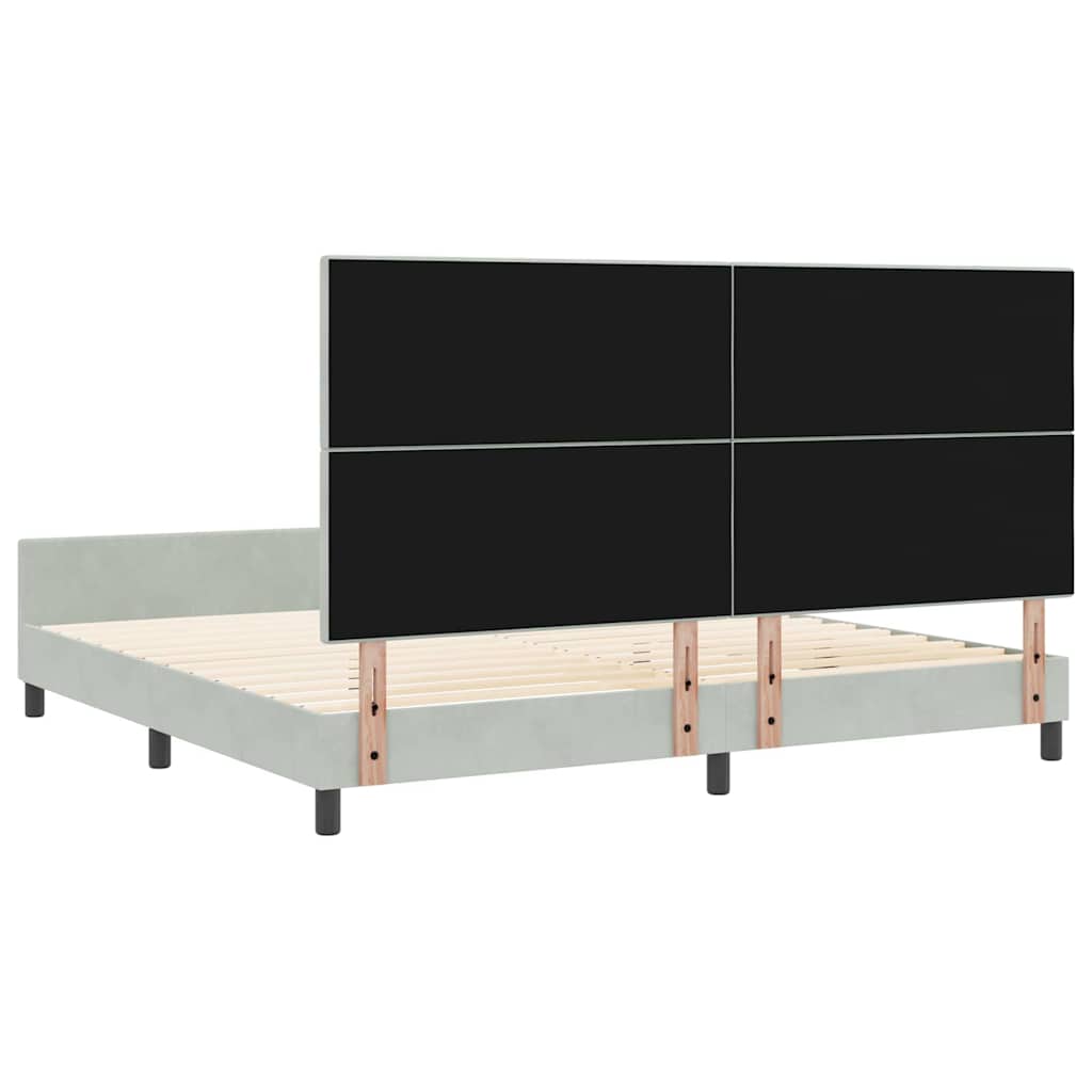 Krevet s opruga kutije Svjetlosiva 200 x 200 cm Baršun