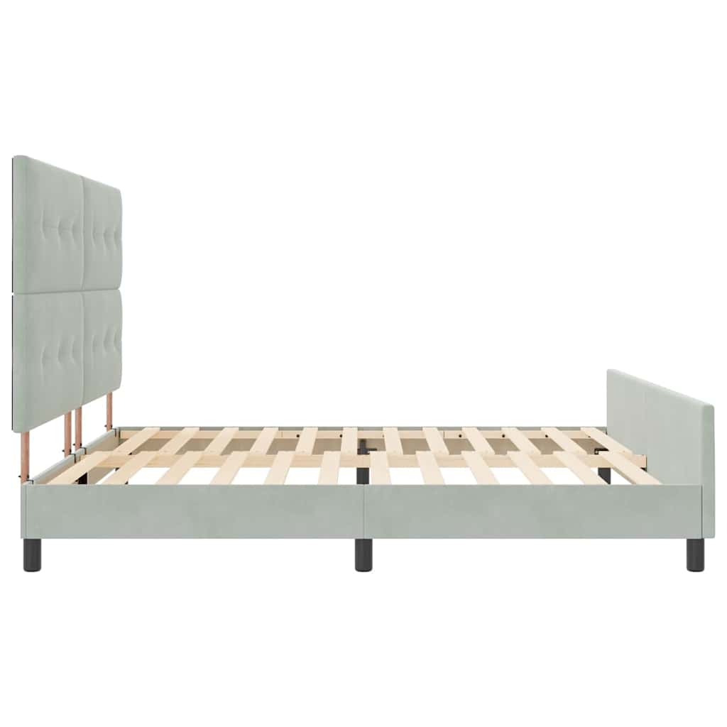 Krevet s opruga kutije Svjetlosiva 200 x 200 cm Baršun
