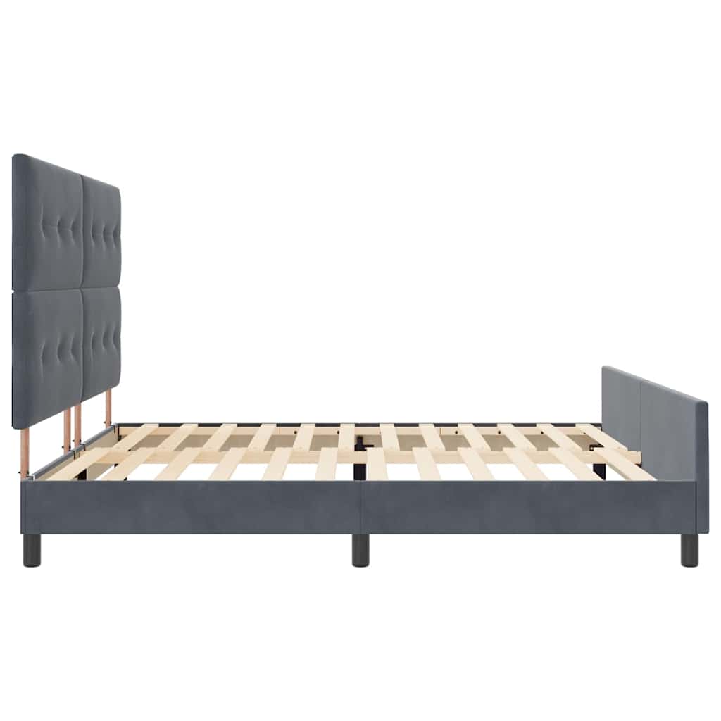Krevet s opruga kutije Tamno siva 200 x 200 cm Baršun