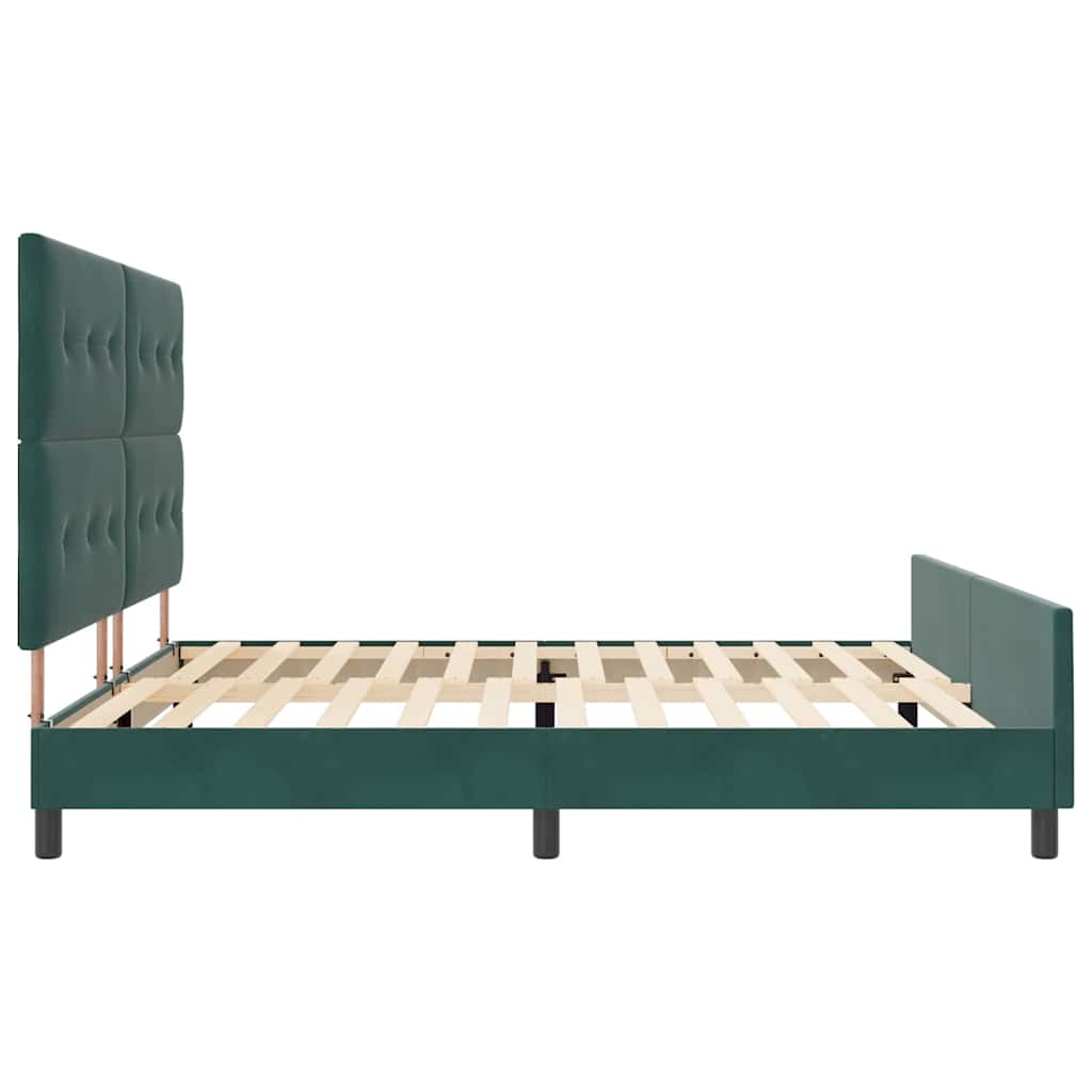 Krevet s opruga kutije Tamnozelena 200 x 200 cm Baršun