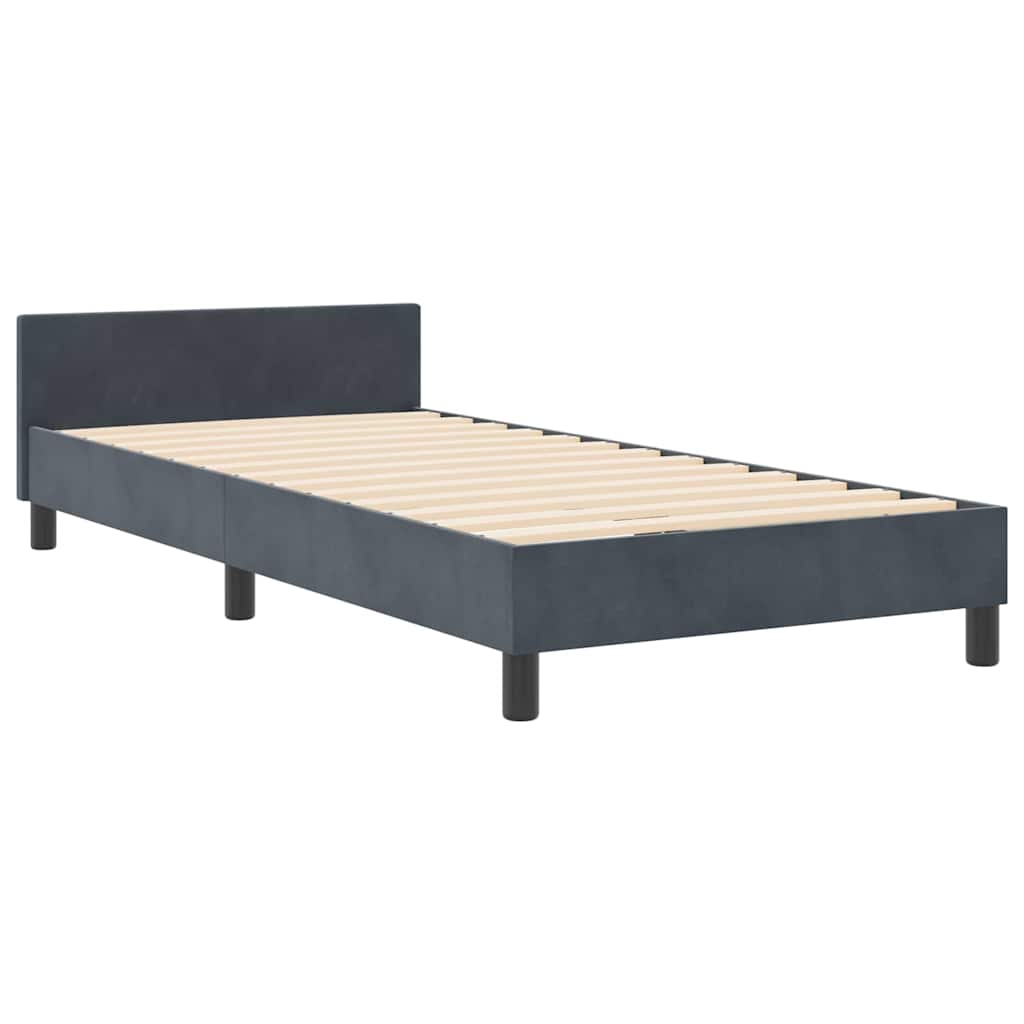 Krevet s opruga kutije Tamno siva 90 x 190 cm Baršun